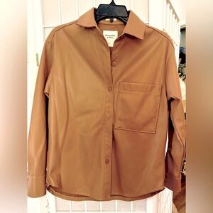 Abercrombie Oversized Faux Leather Shacket